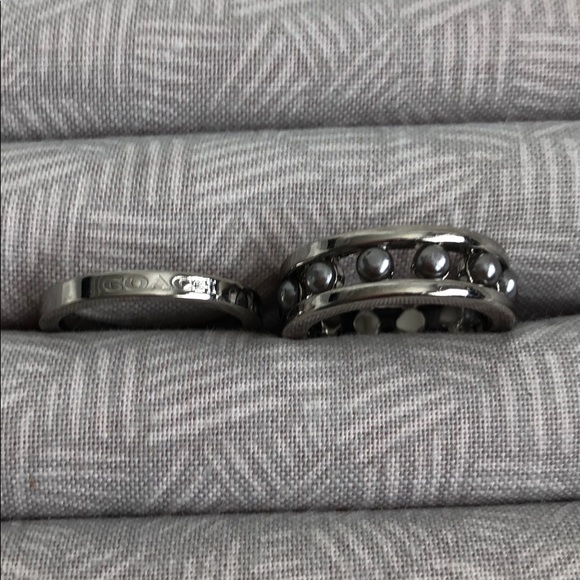 NWOT Set of 2 Coach Silver Ring - Picture 4 of 4